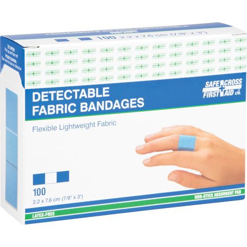 Bandages, Rectangular/Square, 3", Fabric Metal Detectable, Sterile Equipex