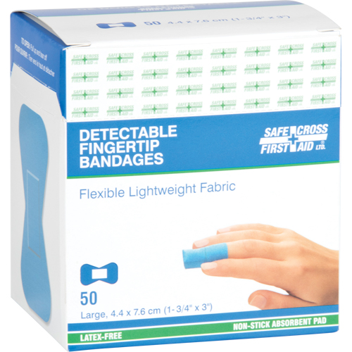 Bandages, Bout de doigt, 3", Tissu d&eacute;tectable, St&eacute;rile Equipex