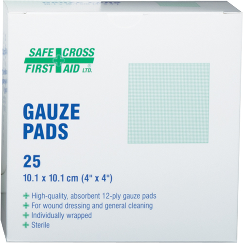 Gaze, Tampon, 4" lo x 4" la, St&eacute;rile, Dispositif m&eacute;dical Classe 1 Equipex