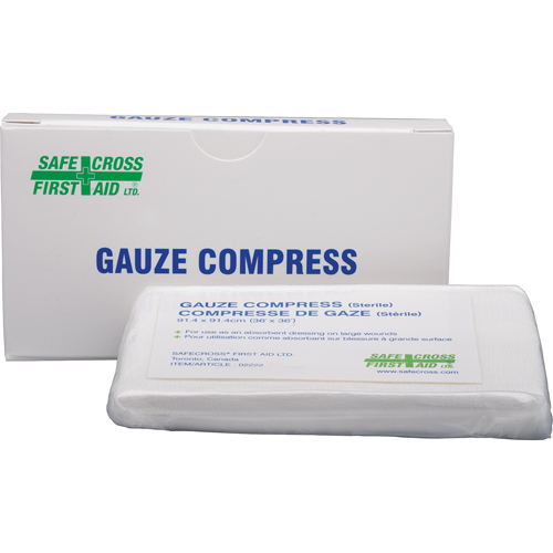 Gauze Compress, Pad, 36" L x 36" W, Sterile, Medical Device Class 1 Equipex