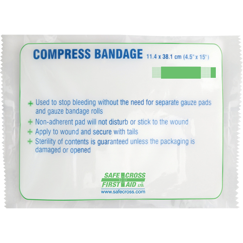 Large Compress Bandage, 15" L x 4-1/2" W Equipex