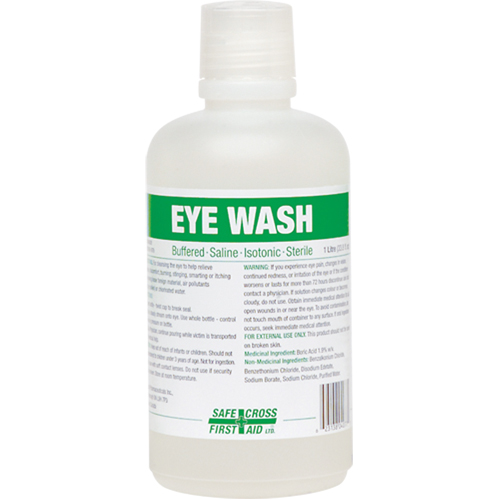 Eyewash Solution, Full Bottle, 1000 ml Equipex