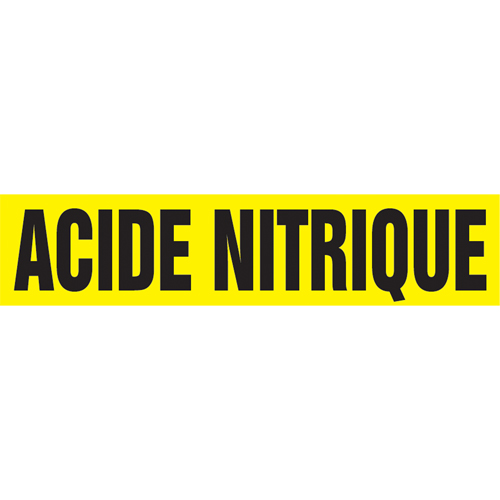 "Acid Nitrique" Pipe Marker, Self-Adhesive, 4" H x 24" W, Black on Yellow Equipex