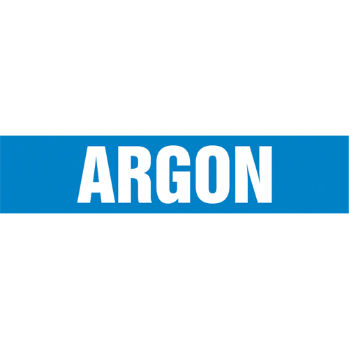 "Argon" Pipe Marker, Self-Adhesive, 4" H x 24" W, White on Blue Equipex