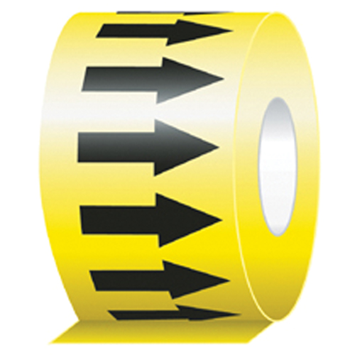 Directional Flow Arrow Tapes, 108', Black on Yellow Equipex