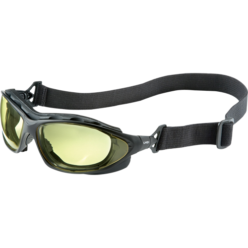 Uvex HydroShield&reg; Seismic&reg; Safety Goggles, Amber Lens, Anti-Fog/Anti-Scratch, Closed Vent Equipex