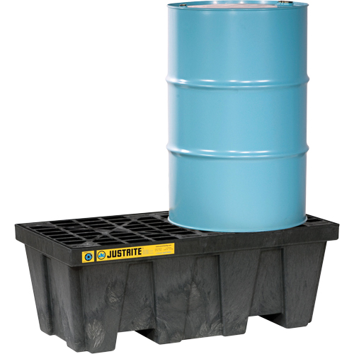 EcoPolyBlend Spill Control Pallets - With Drain, 66 US gal. Spill Capacity, 49" x 25" x 18" Equipex