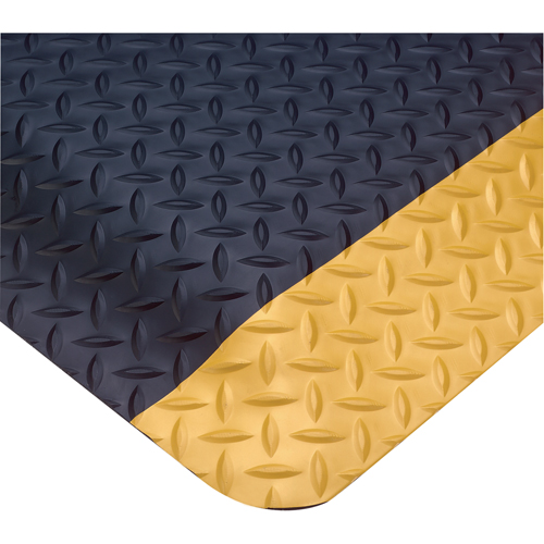 Tapis Smart No 497, Losange, 3' x 75' x 1", Noir/Jaune, PVC Equipex