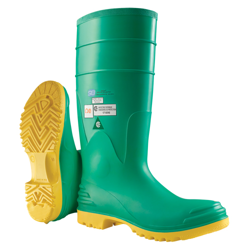 Hazmax&reg; 16" Kneeboot, PVC, Steel Toe, Size 14, Puncture Resistant Sole Equipex