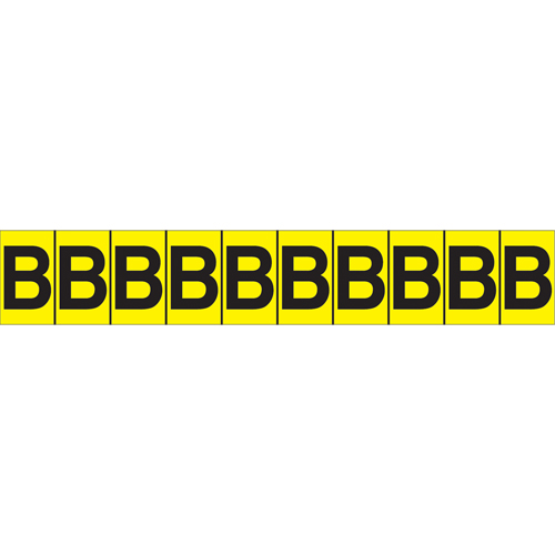 Individual Adhesive Letter Markers, B, 1" H, Black on Yellow Equipex