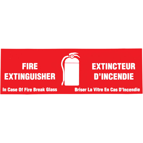 "Fire Extinguisher / Extincteur d'incendie" Label, 2" x 6", Vinyl, Bilingual with Pictogram Equipex