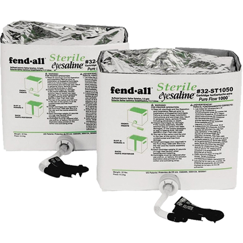 Cartouches de liquide pour poste de douche oculaire Fendall Pure Flow 1000, 1120 oz Equipex