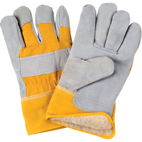 Gants d'ajusteur doubl&eacute;s pour l'hiver, 2T-Grand, Paume en Cuir de vache refendu, Doublure en Boa Equipex