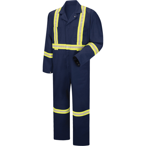 Enhanced Visibility Coveralls, Men's, Navy Blue, Size 38 Equipex