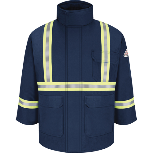 Parkas ignifuges avec bandes r&eacute;fl&eacute;chissantes, Hommes, 3T-Grand, Bleu marine Equipex