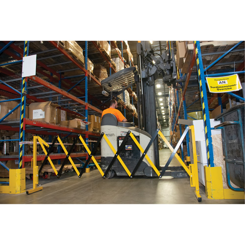 Expandable Barrier, 37" H x 11' L, Black/Yellow Equipex