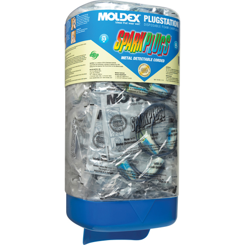 Distributeur PlugStation avec bouchons d'oreille SparkPlugs &agrave; cordon d&eacute;tectable Equipex
