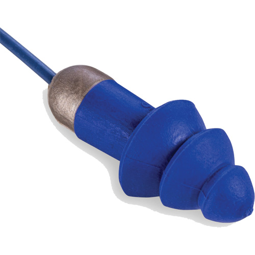 Rockets&reg; Metal Detectable Reusable Earplugs, Corded, One-Size, Bulk - Plastic Case, 27 NRR dB Equipex
