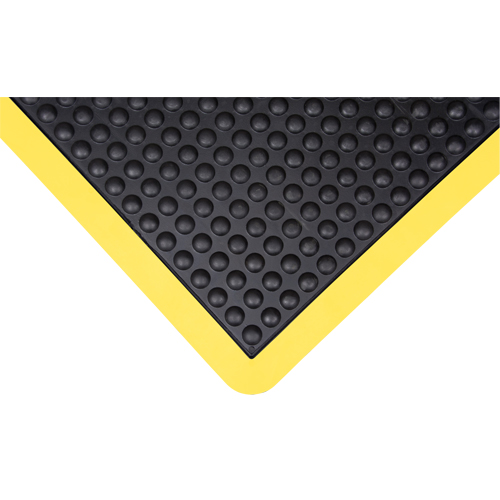 Tapis antifatigue en d&ocirc;me, &agrave; bulles, 2' x 3' x 1/2", Noir, Caoutchouc Equipex