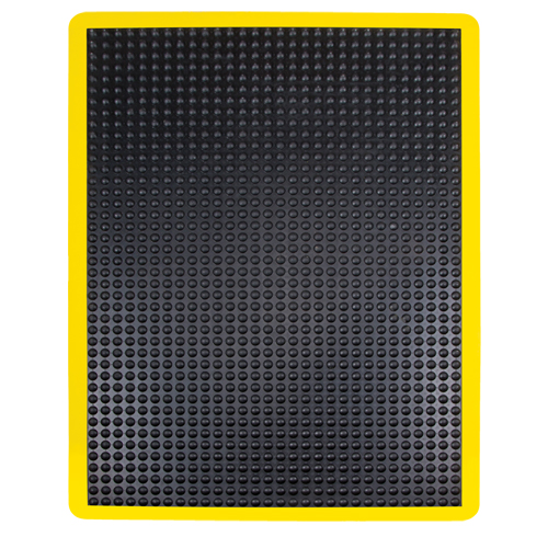 Tapis antifatigue en d&ocirc;me, &agrave; bulles, 2' x 3' x 1/2", Noir, Caoutchouc Equipex