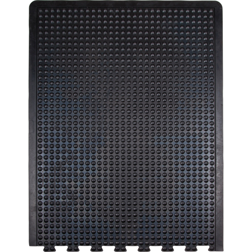 Tapis antifatigue en d&ocirc;me, &agrave; bulles, 3' x 4' x 1/2", Noir, Caoutchouc Equipex