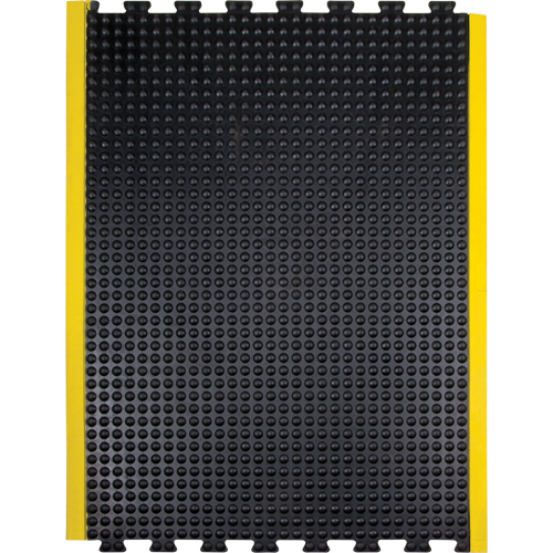 Tapis antifatigue en d&ocirc;me, &agrave; bulles, 3' x 4' x 1/2", Noir, Caoutchouc Equipex