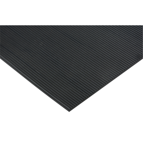 Tapis &agrave; nervures fines, Couloir, 2' x pi lin. x 1/8", Noir Equipex