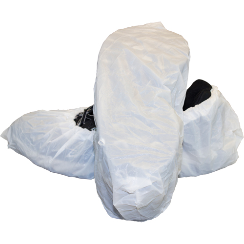 Cast "CPE" Embossed Shoe Covers, Large, Polyethylene, White Equipex