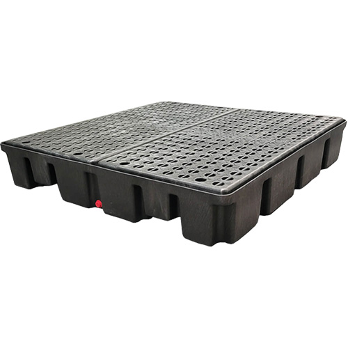Nestable Spill Pallet Without Drain, 66 US gal. Spill Capacity, 49" x 49" x 10.5" Equipex