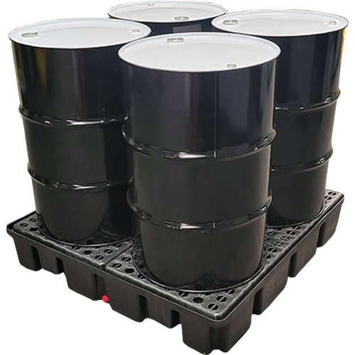 Nestable Spill Pallet Without Drain, 66 US gal. Spill Capacity, 49" x 49" x 10.5" Equipex