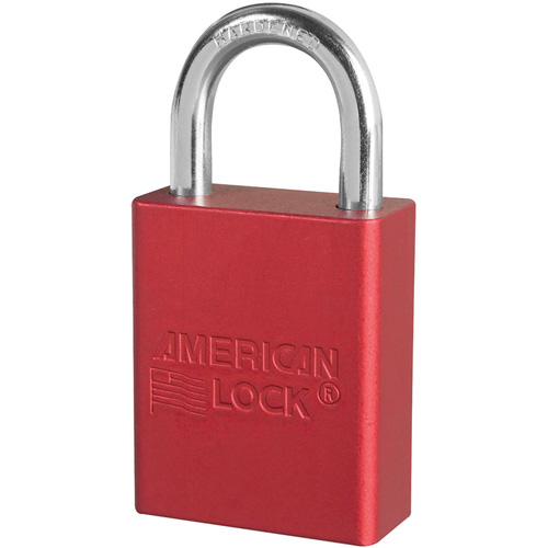 Cadenas de s&eacute;curit&eacute; American Lock, Rouge, Cl&eacute;s identiques, Aluminium, Largeur de 1-1/2" Equipex