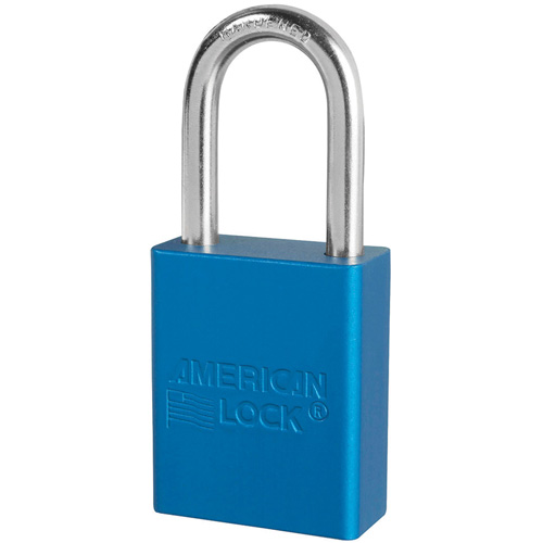Cadenas de s&eacute;curit&eacute; American Lock, Bleu, Cl&eacute;s identiques, Aluminium, Largeur de 1-1/2" Equipex