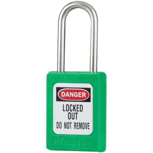 S31 Zenex Safety Padlocks, Green, Keyed Alike, Thermoplastic, 1-3/8" Width Equipex