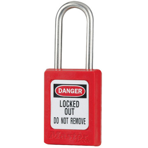 S31 Zenex Safety Padlocks, Red, Keyed Alike, Thermoplastic, 1-3/8" Width Equipex