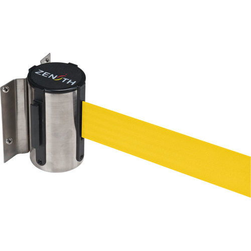 Wall Mount Barrier, Steel, Screw Mount, 7', Yellow Tape Equipex