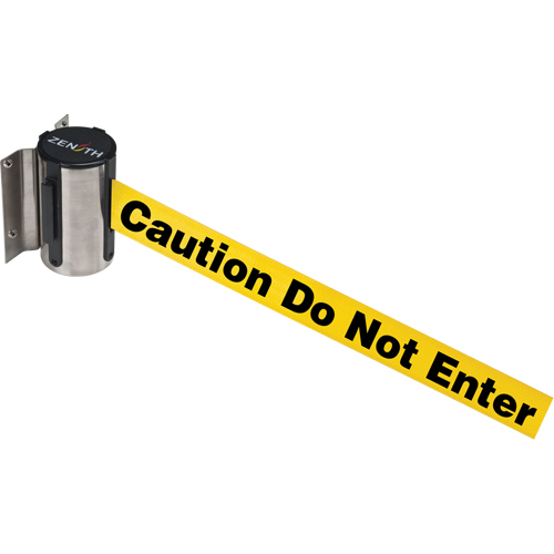 Wall Mount Barrier, Steel, Screw Mount, 7', Yellow Tape Equipex