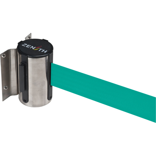 Wall Mount Barrier, Steel, Screw Mount, 7', Green Tape Equipex