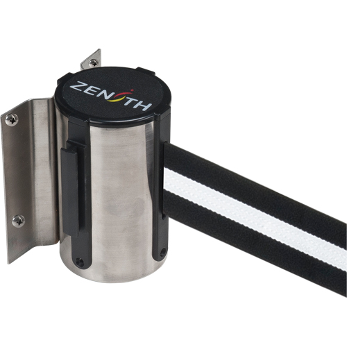 Barri&egrave;re &agrave; fixation murale, Acier, Fixation par vis, 7', Ruban Noir/Blanc Equipex