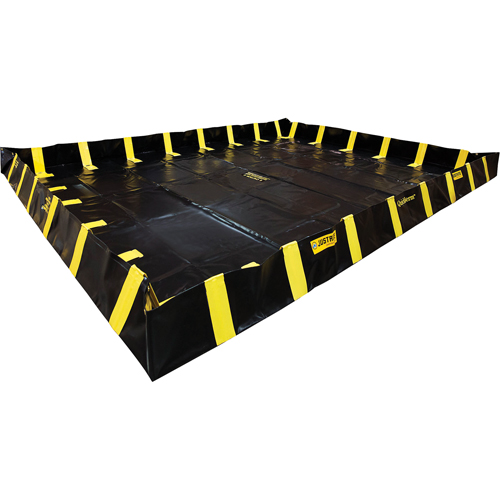 QuickBerm&reg; Containment Berm with Inside Wall Supports, 1435 US gal. Capacity, 12' W x 16' L x 12" H, Snap-Up Bracket Equipex
