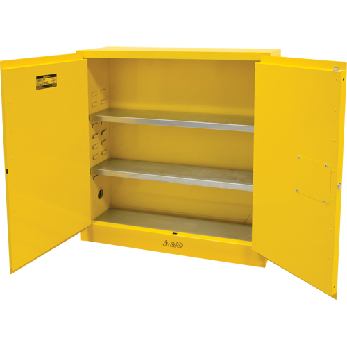Flammable Storage Cabinet, 24 gal., 2 Door, 43" W x 44" H x 12" D Equipex