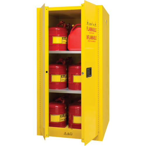 Armoire pour produits inflammables, 60 gal., 2 Porte(s), 34" La x 65" h x 34" p Equipex