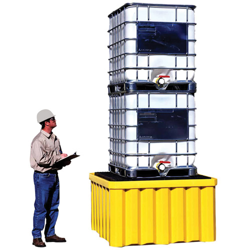 Ultra-IBC Spill Pallet&reg; with Drain, 400 US gal. Spill Capacity, 58.75" x 58.75" x 33" Equipex