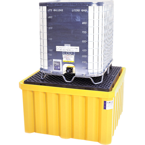 Ultra-IBC Spill Pallet&reg; with Drain, 400 US gal. Spill Capacity, 58.75" x 58.75" x 33" Equipex