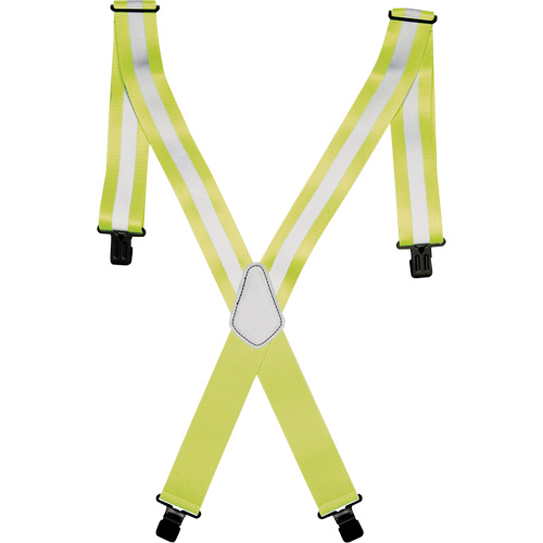 Bretelles de travail haute visibilit&eacute; 2", Jaune lime haute visibilit&eacute;, Couleur r&eacute;fl&eacute;chissante Argent, Taille unique Equipex