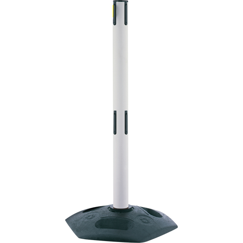 Poteau receveur robuste &agrave; ligne double, Hauteur de 38", Blanc Equipex