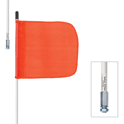 Tiges de s&eacute;curit&eacute; robustes Safety Whip, Fixation Filet&eacute;, Hauteur 6', Orange Equipex
