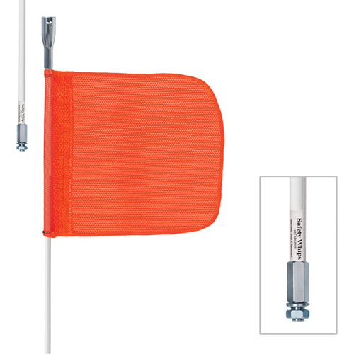 Tiges de s&eacute;curit&eacute; robustes Safety Whip, Fixation Filet&eacute;, Hauteur 10', Orange Equipex