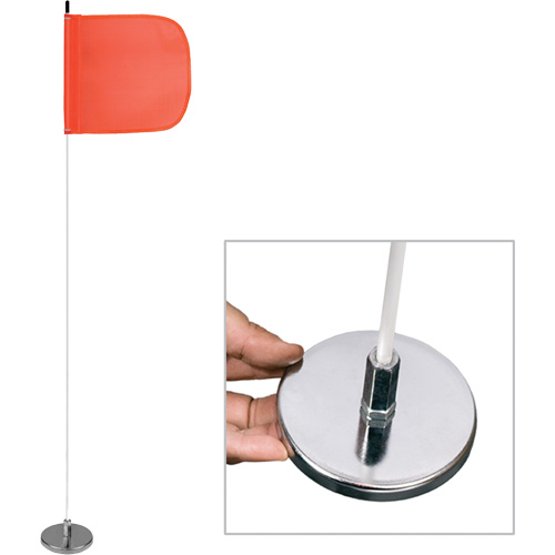 Tiges de s&eacute;curit&eacute; pour travaux l&eacute;gers Safety Whip, Fixation Aimant, Hauteur 5', Orange Equipex
