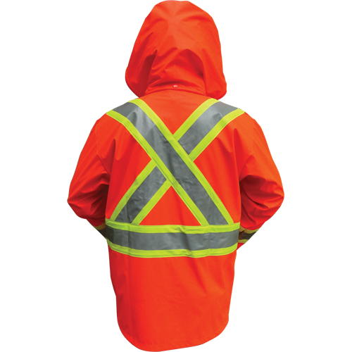 Vestes de s&eacute;curit&eacute; imperm&eacute;ables ignifuges haute visibilit&eacute; en polyur&eacute;thane, Petit, Orange haute visibilit&eacute; Equipex