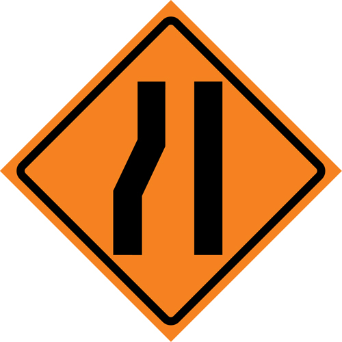 Merge Right Roll-Up Traffic Sign, 36" x 36", Vinyl, Pictogram Equipex